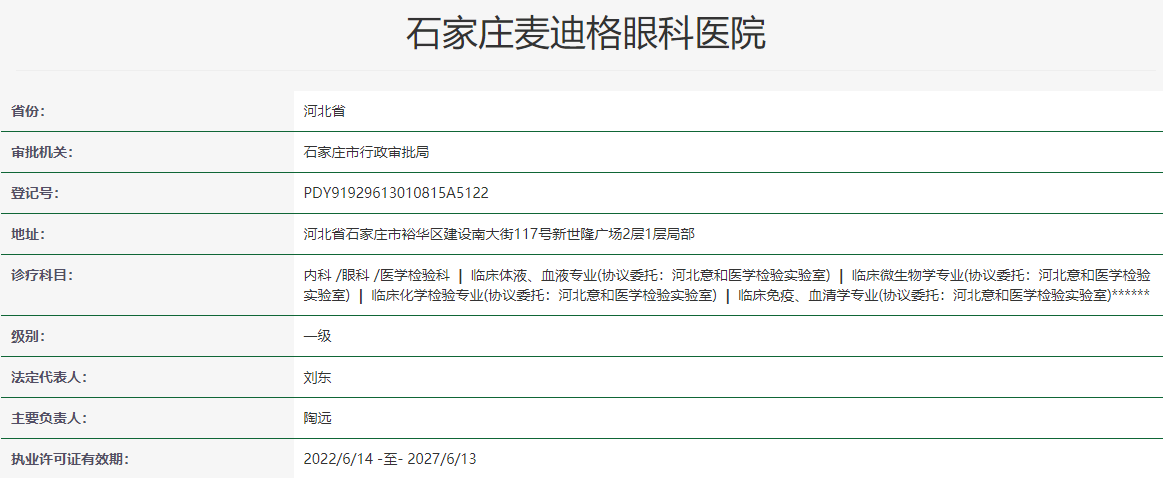 石家庄麦迪格眼科医院闫志鹏什么档次？医生资历、全飞秒技术及医院正规情况公开 